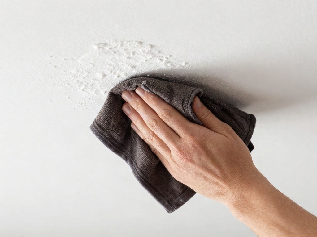 Deckenplatten auf Kalkfarbe