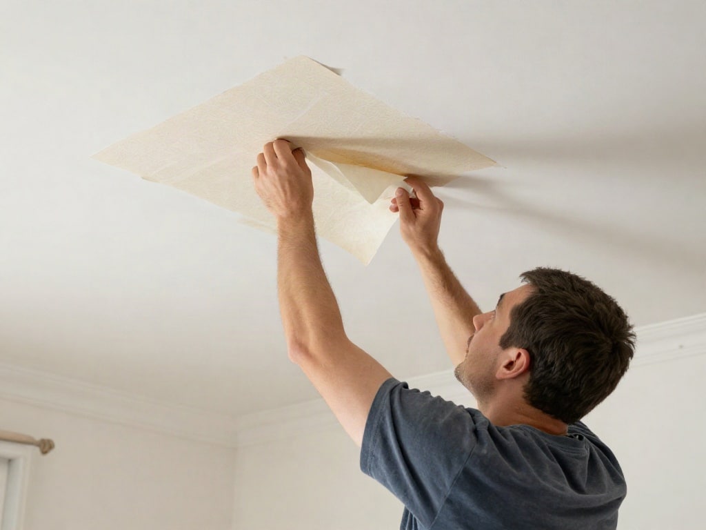 Deckenplatten auf Tapete kleben