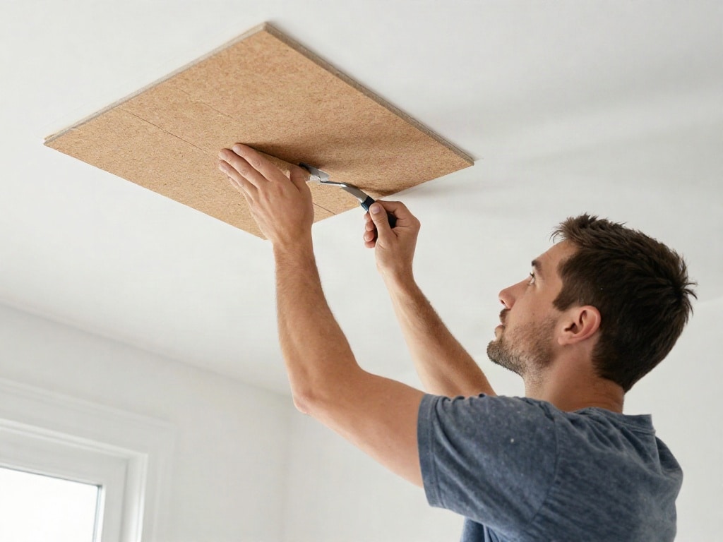 Korkplatten Decke kleben